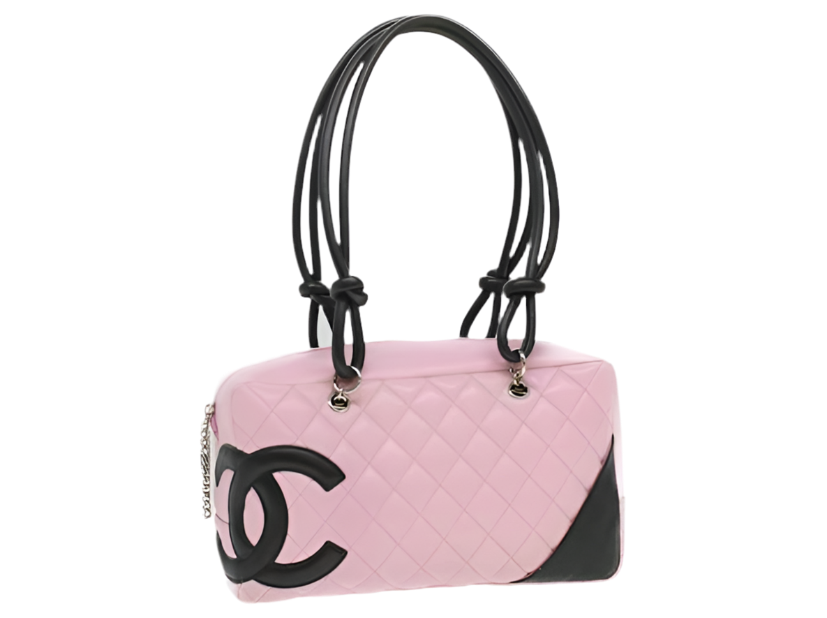 CHANEL Cambon Ligne Shoulder Bag in Pink and Black