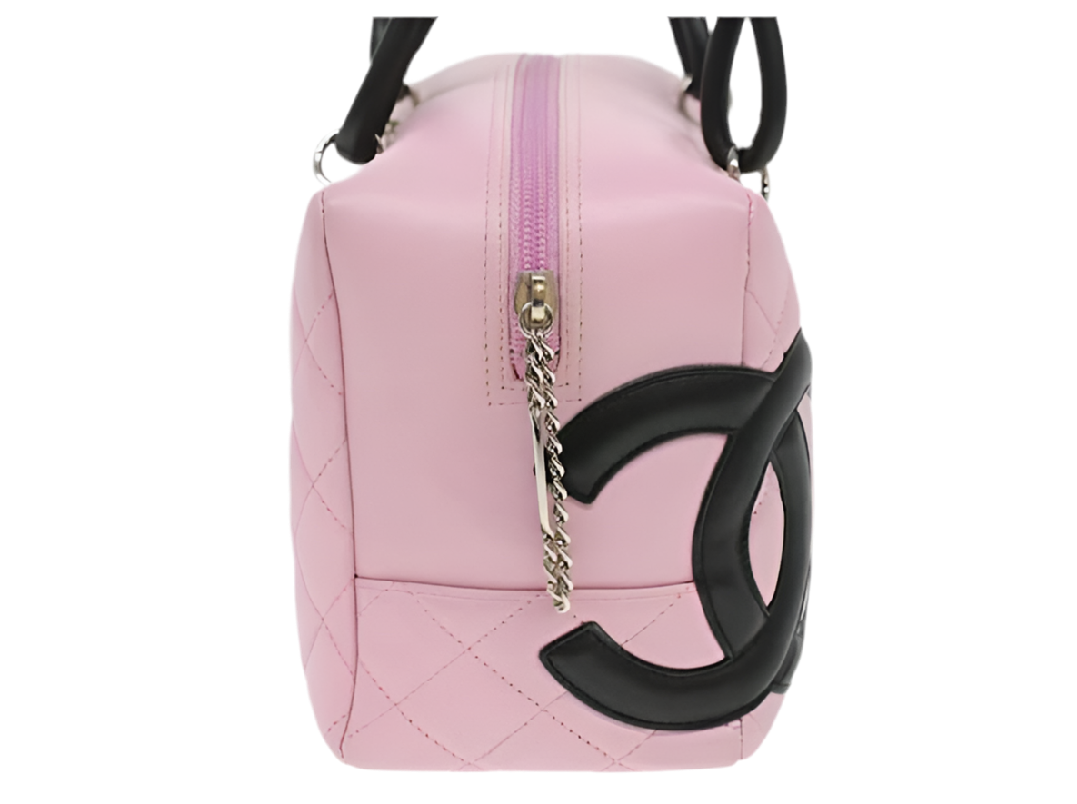 CHANEL Cambon Ligne Shoulder Bag in Pink and Black