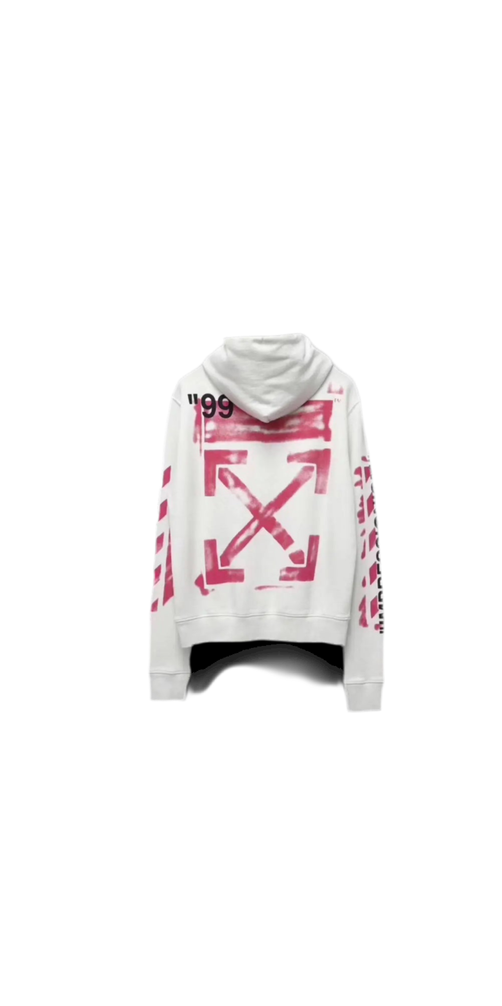 Off-White Diagonal stencil hoodie white pink