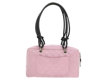 CHANEL Cambon Ligne Shoulder Bag in Pink and Black