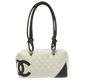 Chanel White/Black Quilted Leather Cambon Ligne Bowler Bag