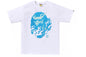 BAPE Flame Ape Head Tee 'White/Blue'