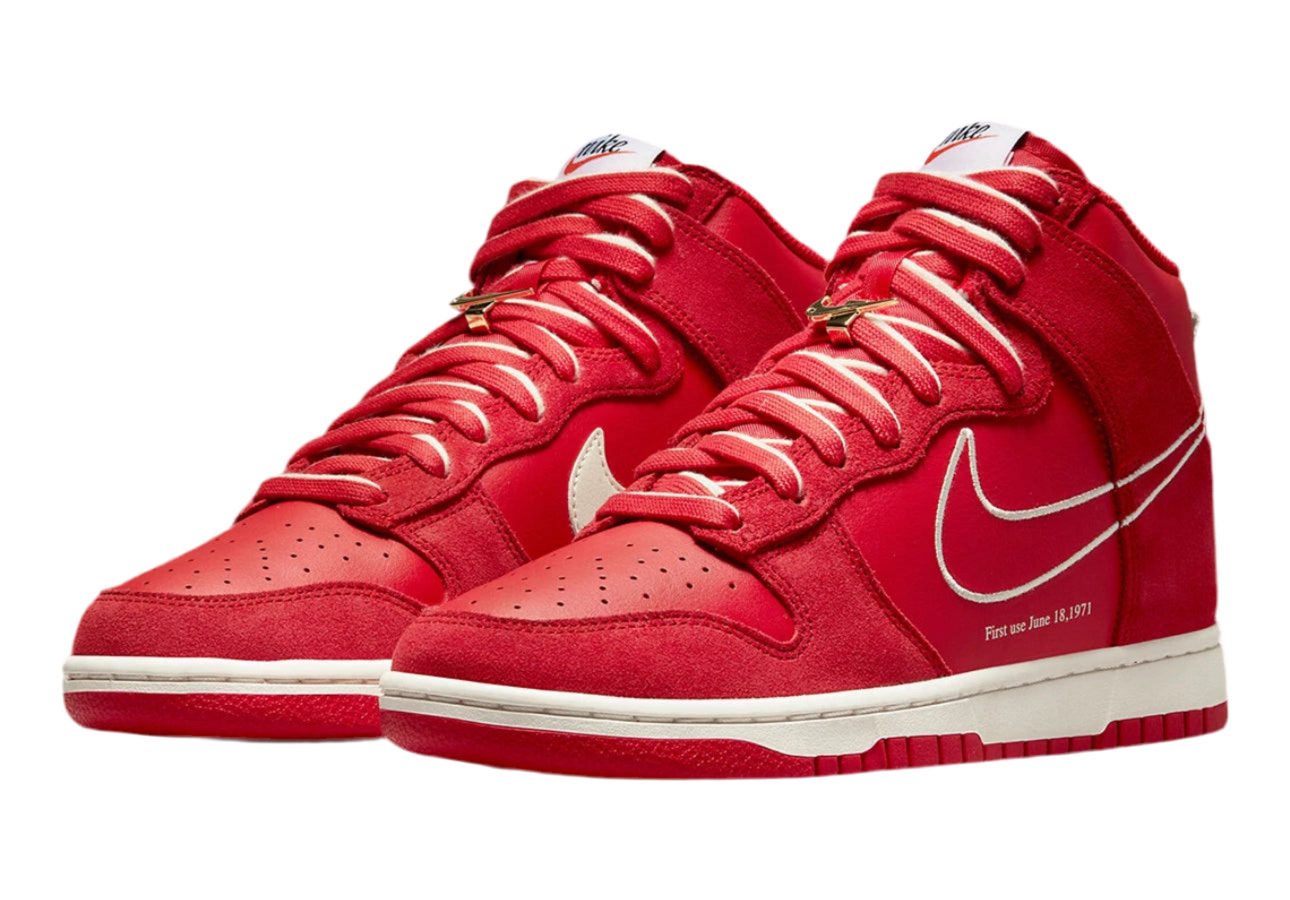Nike Dunk High First Use "University Red" sneakers