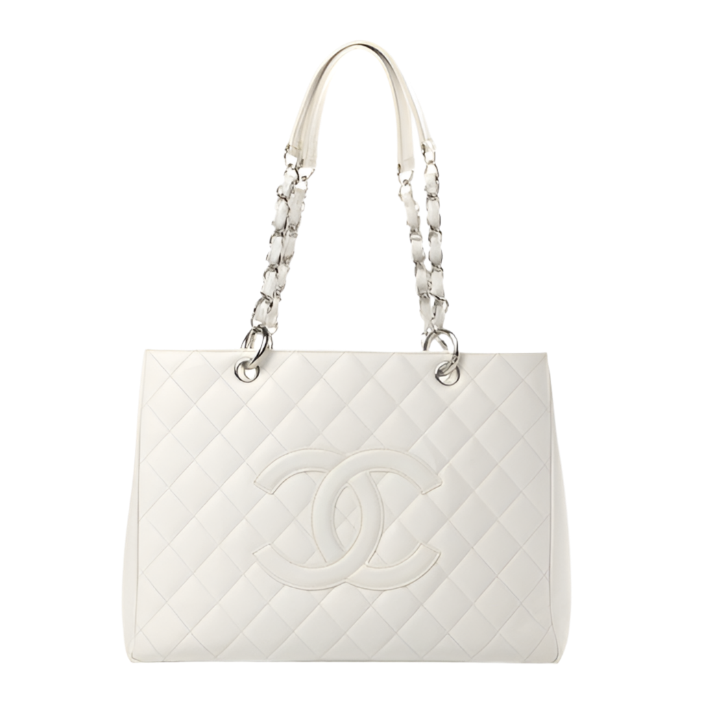 CHANEL Caviar Quilted Grand Shopping Tote (GST) - Pristine White
