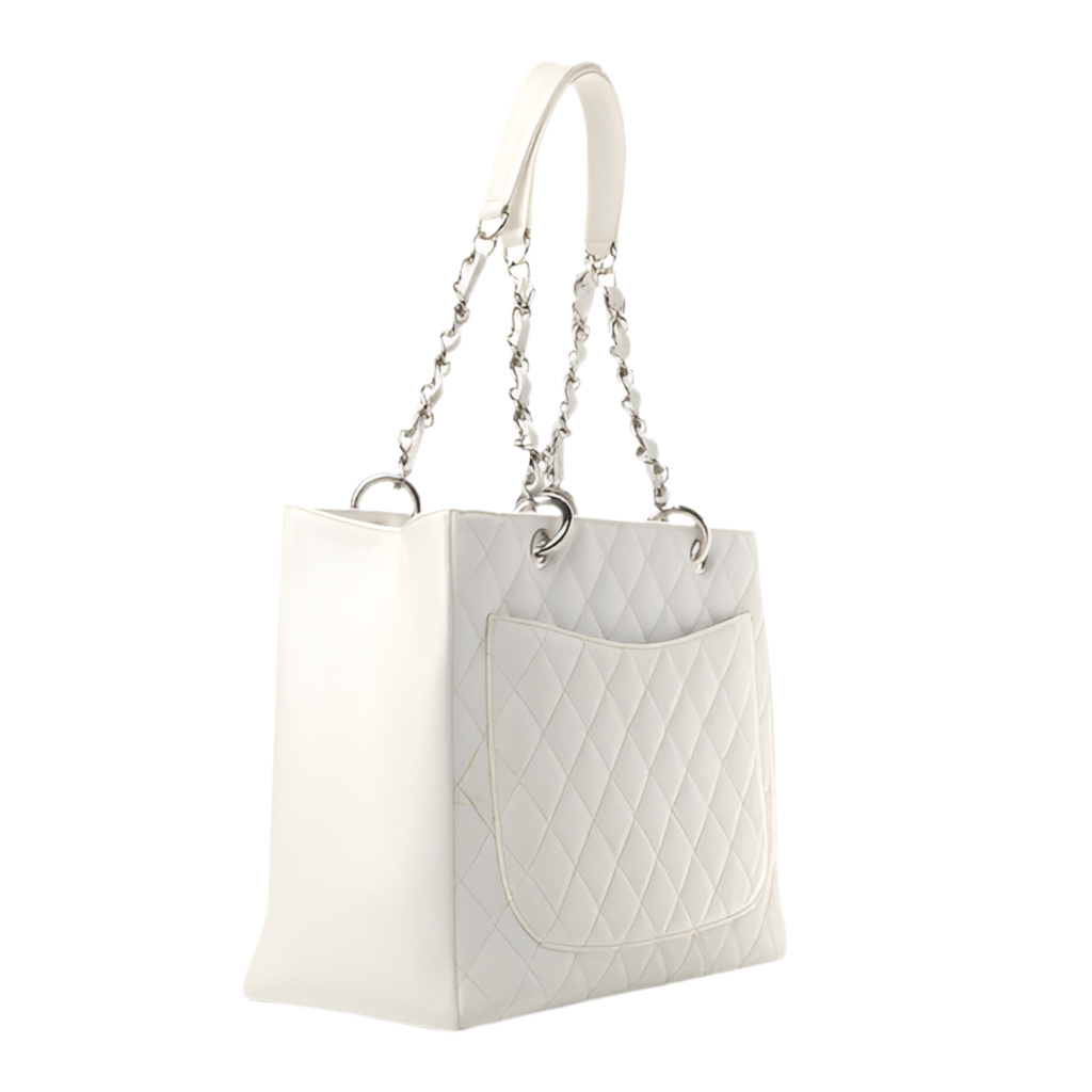 CHANEL Caviar Quilted Grand Shopping Tote (GST) - Pristine White