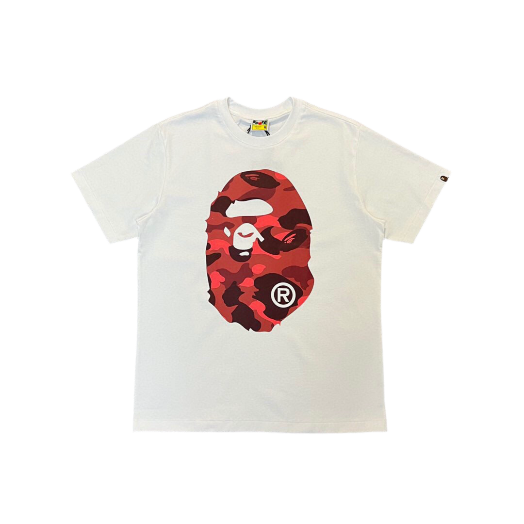 BAPE Color Camo Big Ape Head Tee 'White/Red'