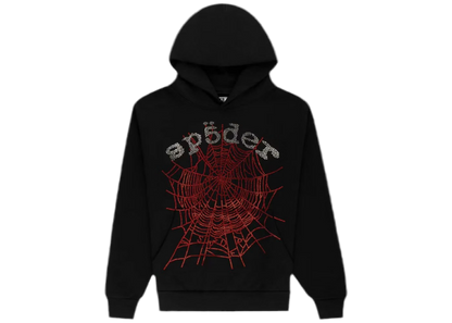 Sp5der Rhinestone OG Web V2 Hoodie