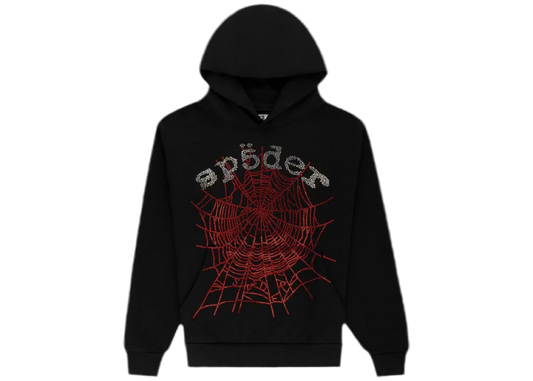 Sp5der Rhinestone OG Web V2 Hoodie