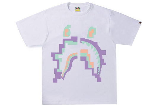 BAPE Digital Shark Tee 'White'