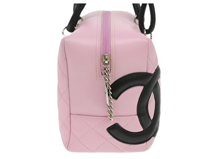 CHANEL Cambon Ligne Shoulder Bag in Pink and Black